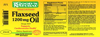 Good 'N Natural Flaxseed Oil 1200 mg - supplement
