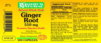 Good 'N Natural Ginger Root 550 mg - supplement