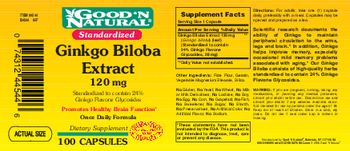 Good 'N Natural Ginkgo Biloba Extract 120 mg - supplement