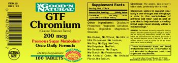 Good 'N Natural GTF Chromium 200 mcg - supplement