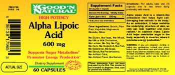 Good 'N Natural High Potency Alpha Lipoic Acid 600 mg - supplement