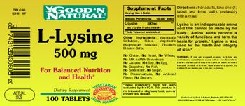 Good 'N Natural L-Lysine 500 mg - supplement