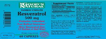 Good 'N Natural Maximum Strength Resveratrol 500 mg - supplement