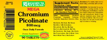 Good 'N Natural Mega Chromium Picolinate 800 mcg - supplement
