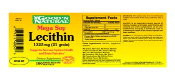 Good 'N Natural Mega Soy Lecithin 1325 mg (21 grain) - supplement