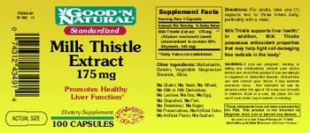 Good 'N Natural Milk Thistle Extract 175 mg - supplement