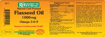 Good 'N Natural Natural Cold Pressed Flaxseed Oil 1000 mg Omega 3-6-9 - supplement