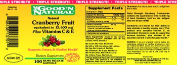 Good 'N Natural Natural Cranberry Fruit Plus Vitamins C & E - supplement