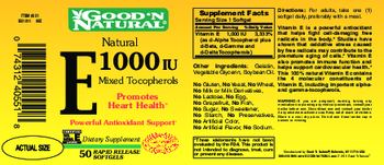Good 'N Natural Natural E 1000 IU Mixed Tocopherols - supplement