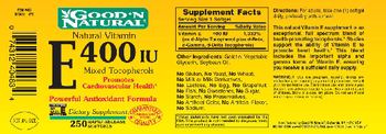 Good 'N Natural Natural Vitamin E 400 IU Mixed Tocopherols - supplement