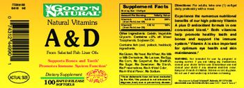 Good 'N Natural Natural Vitamins A & D From Selected Fish Liver Oils - supplement