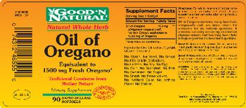 Good 'N Natural Oil of Oregano - supplement