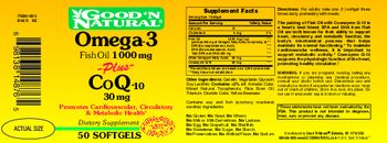 Good 'N Natural Omega-3 Fish Oil 1000 mg Plus Co Q-10 30 mg - supplement
