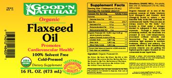 Good 'N Natural Organic Flaxseed Oil - supplement