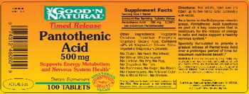 Good 'N Natural Pantothenic Acid 500 mg - supplement