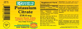 Good 'N Natural Potassium Citrate 258.6 mg - supplement