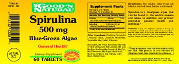 Good 'N Natural Spirulina 500 mg Blue-Green Algae - supplement