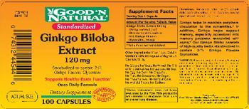 Good 'N Natural Standardized Ginkgo Biloba Extract 120 mg - 