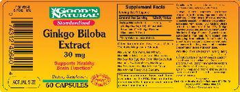 Good 'N Natural Standardized Ginkgo Biloba Extract 30 mg - supplement