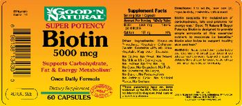Good 'N Natural Super Potency Biotin 5000 mcg - supplement