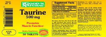 Good 'N Natural Taurine 500 mg - supplement