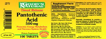Good 'N Natural Timed Release Pantothenic Acid 500 mg - supplement