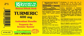 Good 'N Natural Turmeric 400 mg - supplement