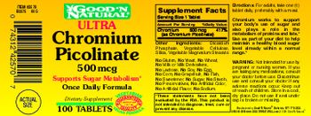 Good 'N Natural Ultra Chromium Picolinate 500 mcg - supplement
