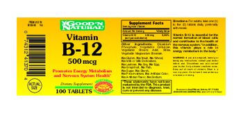 Good 'N Natural Vitamin B-12 500 mcg - supplement