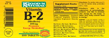Good 'N Natural Vitamin B-2 (Riboflavin) 100 mg - supplement