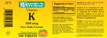 Good 'N Natural Vitamin K 100 mcg - supplement