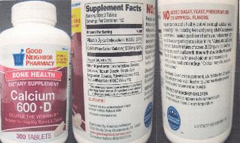Good Neighbor Pharmacy Calcium 600 +D - supplement