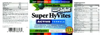 Great Earth Vitamins NSP Select Super Hyvites Active Formula - supplement