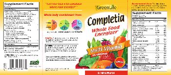 Green Life Completia Whole Food Energizer Multi-Vitamin - supplement