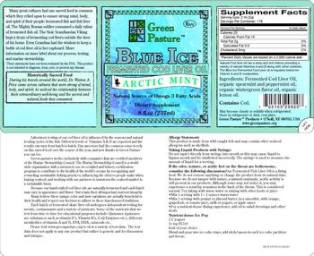 Green Pasture Blue Ice Fermented Cod Liver Oil Arctic Mint - supplement
