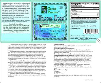 Green Pasture Blue Ice Fermented Cod Liver Oil Non-Flavored - supplement