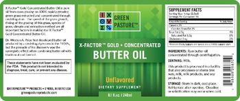 Green Pasture X-Factor Gold Concentrated Butter Oil Unflavored - supplement