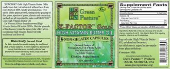 Green Pasture X-Factor Gold High Vitamin Butter Oil - supplement