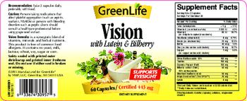 GreenLife Vision With Lutein & Bilberry - supplement