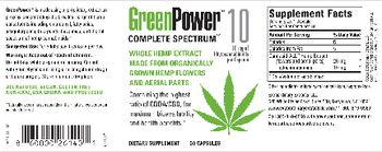 GreenPower CompleteSpectrum Whole Hemp Extract 10 mg - supplement