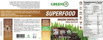 Greens+ Organics Superfood Amazon Chocolate - supplement