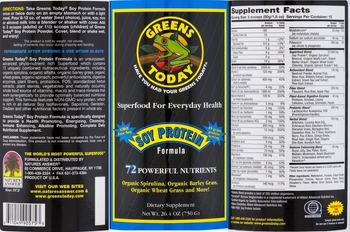 Greens Today Soy Protein Formula - supplement