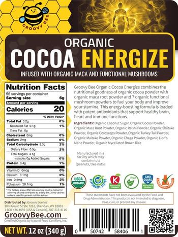 Groovy Bee Organic Cocoa Energize - supplement