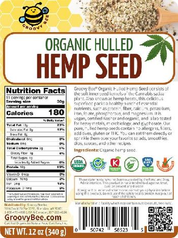 Groovy Bee Organic Hulled Hemp Seed - supplement