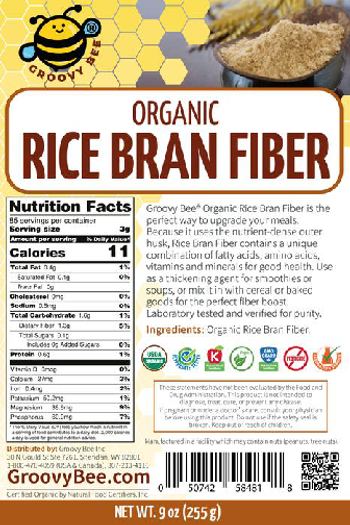 Groovy Bee Organic Rice Bran Fiber - supplement