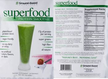 Ground-Based NUTRITION Superfood Protein Smoothie Strawberry Creme - supplement