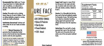 GSL Technology Pure Face Acne Control Formula - supplement