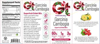 GT Genesis Today Garcinia Cambogia Goji Cranberry Flavor - supplement