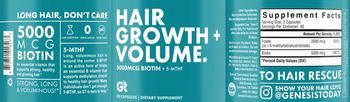 Gt Hair Growth + Volume. - supplement