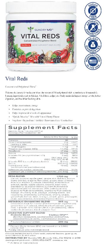 Gundry MD Vital Reds Red Berry - supplement